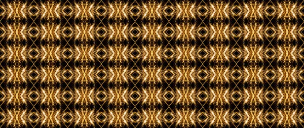 Patrón Geométrico Inconsútil Líneas Luminosas Colores Dorados Sobre Fondo Negro — Foto de Stock