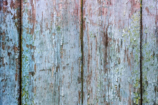 Texture Des Vieilles Planches Fissurées Avec Des Traces Peinture Bleue — Photo