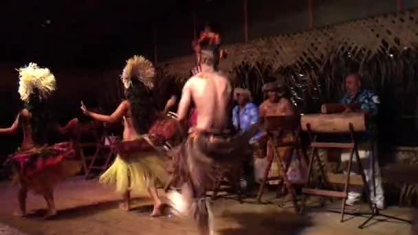 Ilhas Pacífico Olinésias Dançam Espetáculo Cultural Rarotonga Ilhas Cook Ilhéus — Vídeo de Stock