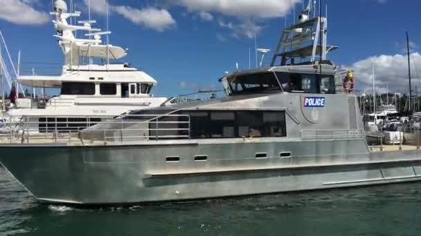 Barco Alfândega Nova Zelândia Patrulhamento Auckland Nova Zelândia — Vídeo de Stock