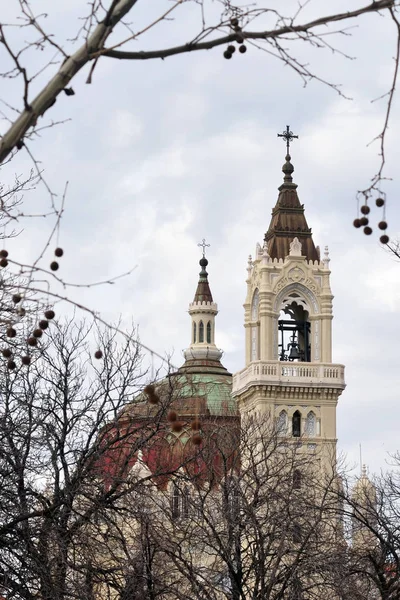 Old Church Tower Bells Dome Madrid Spain — Stock Photo, Image