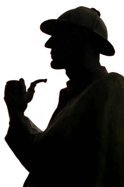 Силуэт Фигуры Шерлока Холмса — стоковое фото