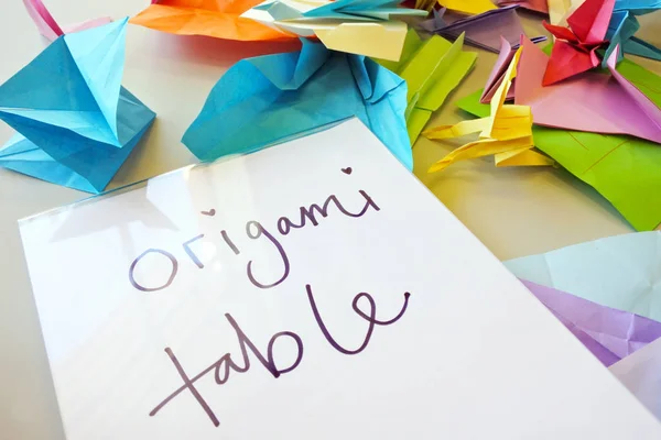 Mesa Origami Con Muchas Formas Origami Educación Artes Visuales — Foto de Stock