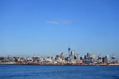 Auckland şehir manzarası görünümünden Waitemata harbour, Yeni Zelanda olarak.