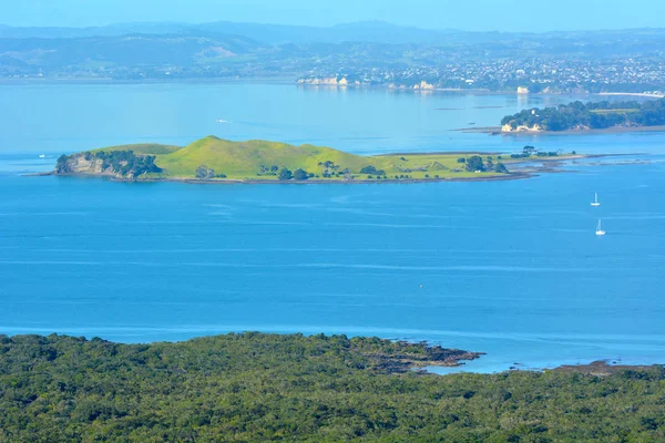Вид Воздуха Растительность Острова Рангитото Острова Браунс Заднем Плане — стоковое фото