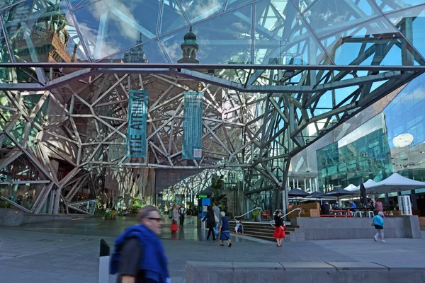 Melbourne Apr 20914 Edifício Atrium Uma Estrutura Vidro Aço Oferece — Fotografia de Stock