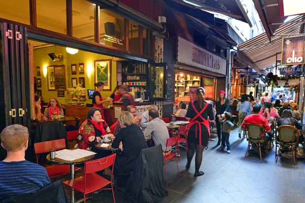 Melbourne Apr 20914 Pedestrian Dinners Melbourne Cafe Restaurant Hardware Lane — Stock Photo, Image