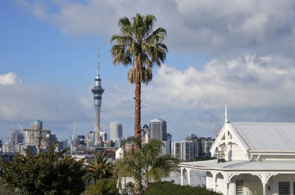 Viktoriánský Dům Proti Auckland Viaduct Auckland Novém Zélandu — Stock fotografie