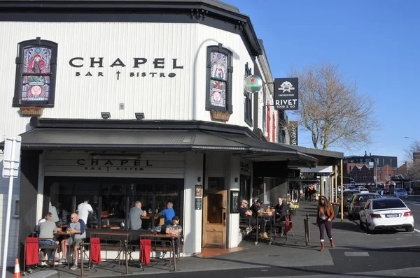 Tráfico Ponsonby Carretera Destino Turístico Popular Auckland Nueva Zelanda Lleno — Foto de Stock