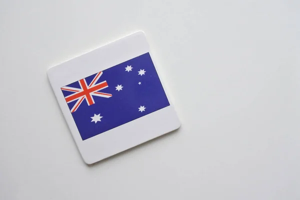 Avustralya Bayrağı Beyaz Arka Plan Üzerinde Kopya Alanı — Stok fotoğraf