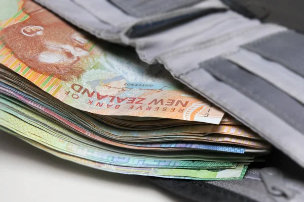 Nieuw Zeeland Bankbiljetten Een Portefeuille — Stockfoto