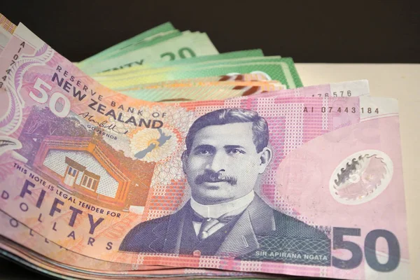 Νέα Ζηλανδία Φόντο Σημειώσεις Νομίσματος — Φωτογραφία Αρχείου