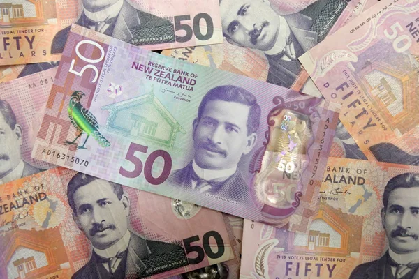 Нова Зеландія Валюта Долар Фон Нотаток — стокове фото