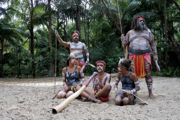 Inhemska Australianspeople Från Queensland Australien — Stockfoto