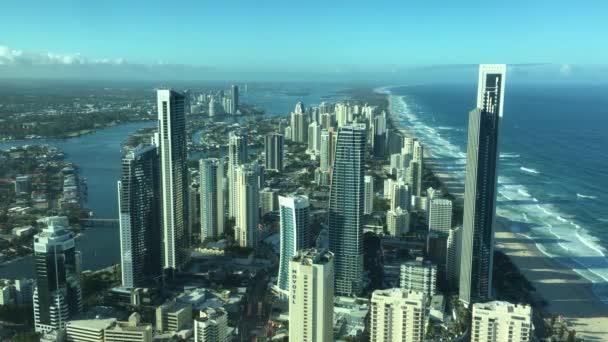 Surfers Paradise Aus Dic 2018 Vista Aérea Del Paisaje Urbano — Vídeos de Stock