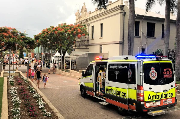 Brisbane Dec 2018 Ambulanza Terrestre Nella Riva Sud Brisbane Tutti — Foto Stock