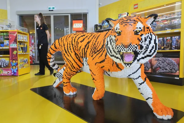Gold Coast Dec 2018 Tiger Made Out Many Lego Bricks — стоковое фото