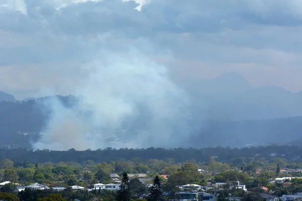 Hava Manzaralı Bir Bush Ateş Yakınındaki Gold Coast Queensland Avustralya — Stok fotoğraf