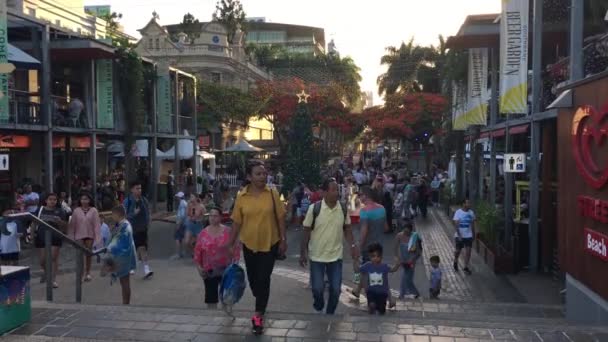 Brisbane Dec 2018 Australian People Celebrate Christmas Southbank Night Brisbane — Stock Video