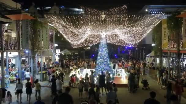 Brisbane Aralık 2018 Avustralya Insanlar Kutlamak Noel Southbank Gece Şehir — Stok video