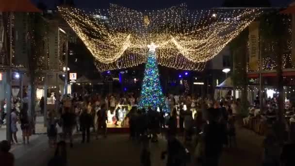 Brisbane Dec 2018 Les Australiens Célèbrent Noël Southbank Nuit Brisbane — Video