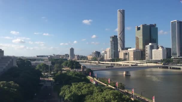 Brisbane Aralık 2018 Aerial Kentsel Peyzaj Görünümü Southbank Parkland Queensland — Stok video