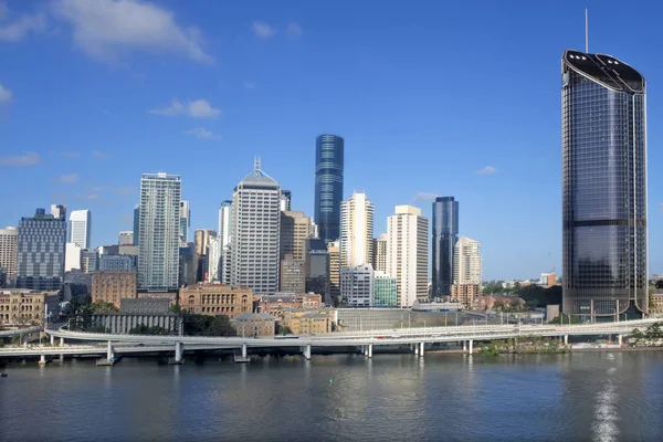 Letecké Městské Krajině Pohled Panorama Centra Města Brisbane Southbank Parku — Stock fotografie