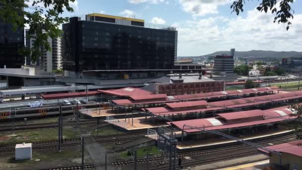 Brisbane Ocak 2019 Queensland Roma Street Tren Stasyonu Demiryolu Bir — Stok video