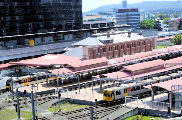 Brisbane Jan 2019 Aerial View Queensland Rail Roma Street Railway — Stock Photo, Image