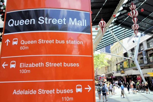 Brisbane Jan 2019 Queen Street Mall Bejelentkezés Brisbane Queensland Ausztrália — Stock Fotó