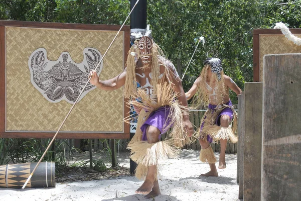 Torres Strait Islander Men Dancing Traditional Dance Torres Strait Islands — Stock Photo, Image