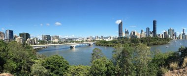 Panoramik manzaralı bir Brisbane Brisbane Queensland Avustralya Kangaroo Point sermaye şehir Queensland durumundan.
