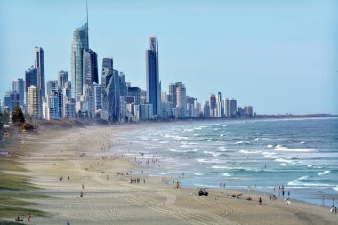 Hava manzaralı Surfers Paradise, Gold Coast, Queensland, Avustralya