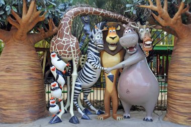 Gold Coast - 29 Ocak 2019:Madagascar film karakter Dreamworld, Gold Coast, Avustralya. Film üzerinde 603 milyon dolar hasılat yaptı.