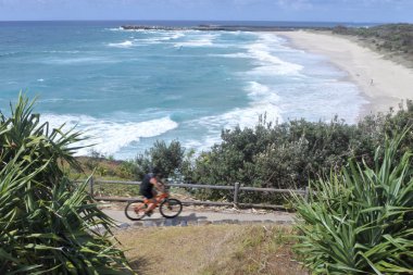 Ballina, New South Wales, Avustralya deniz feneri Beach'te doğru seyir Ballina kafa uyanık görünümünden hava manzara