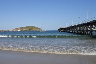 İskele yeni Güney Walse Avustralya Coffs Harbour