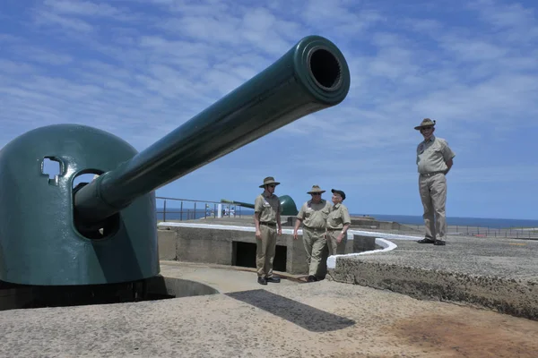 Australských vojáků na Fort Scratchley v Newcastle, Nový Jižní Wa — Stock fotografie