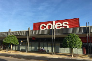 Shoppers in Coles Supermarket in Melbourne Australia  clipart
