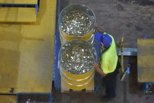 Worker in the process building of the Royal Australian Mint Canb — Stock Photo, Image