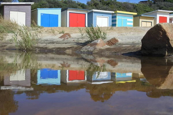 Ikonische Badebuden der Mornington Halbinsel victoria austra — Stockfoto