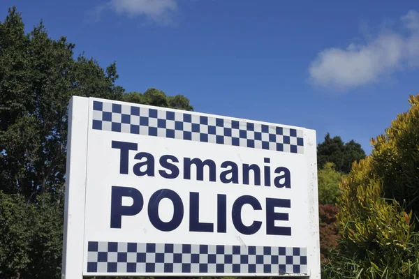 Tasmanian policie znamení — Stock fotografie