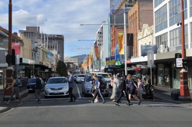 Liverpool sokak Hobart Tasmania Avustralya trafik