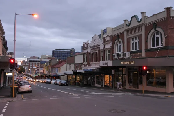 Hobart paysage urbain au crépuscule Tasmanie — Photo