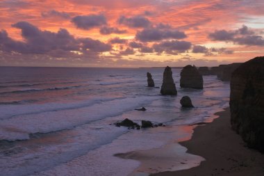 Sunset landscape view the Twelve Apostles Great Ocean Road in Vi