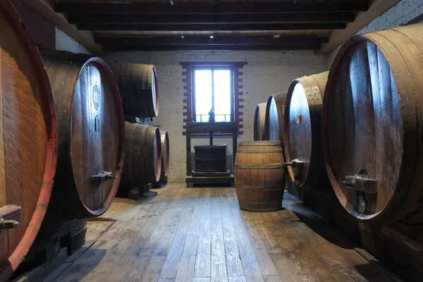 Grandes barris de vinho em vinheado no Vale de Barossa, na Austra do Sul — Fotografia de Stock