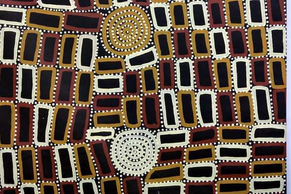 Indigenous Australian art Dot painting background — Stock Photo, Image