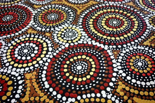 Inheemse Australische kunst dot schilderij achtergrond — Stockfoto