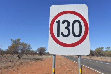 130km speed sign Northern Territory Australia clipart