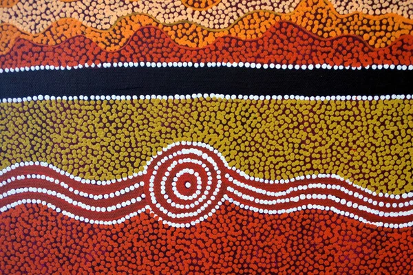 호주 원주민 미술 도트 페인팅 배경 — 스톡 사진