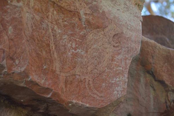 Ubirr sitio de arte rupestre en el Parque Nacional de Kakadu Territorio del Norte o — Foto de Stock